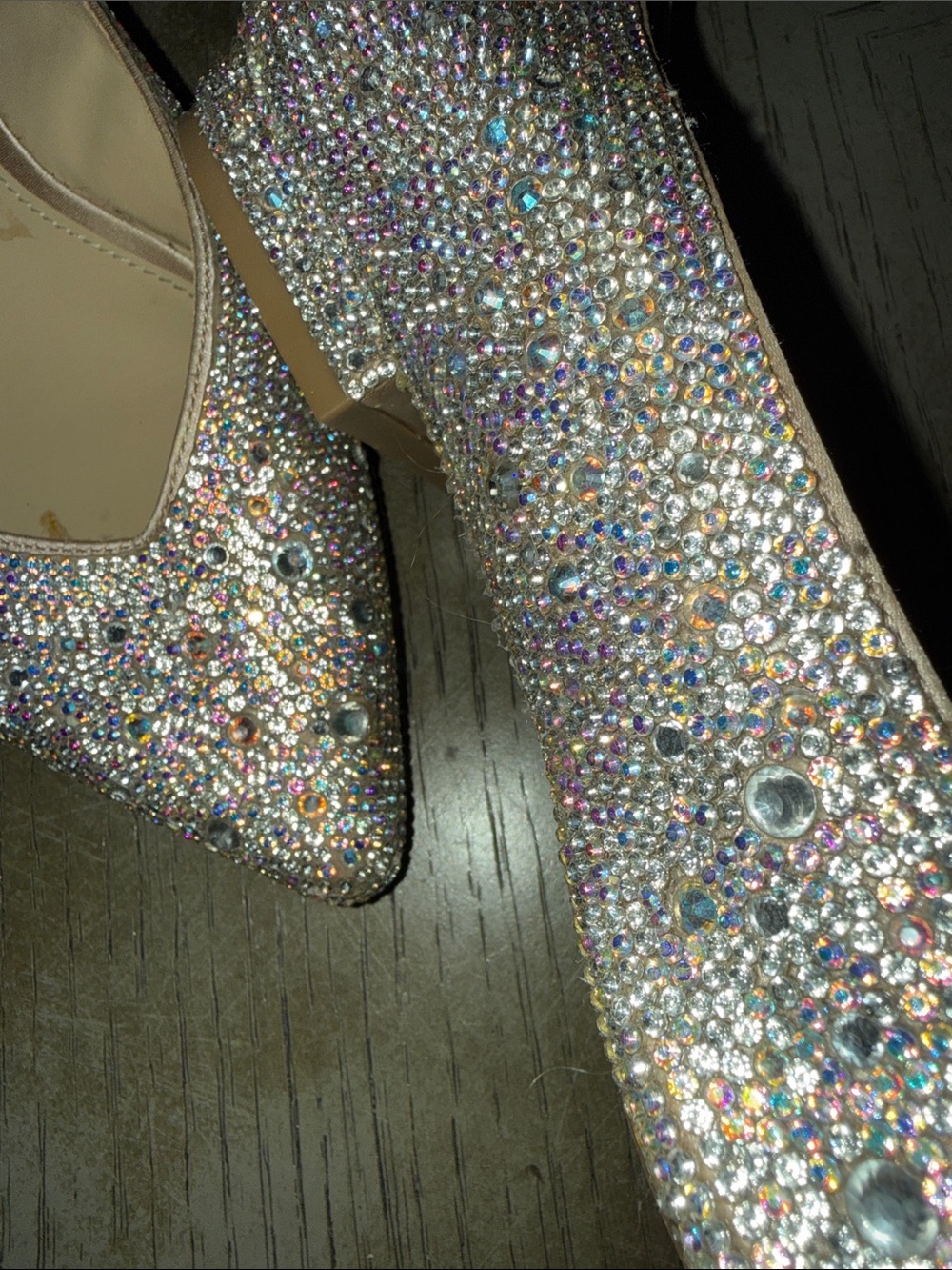 Betsey Johnson Iridescent Crystal Embellished Pointed Flats - Pink/Multicolor - Picture 3 of 6